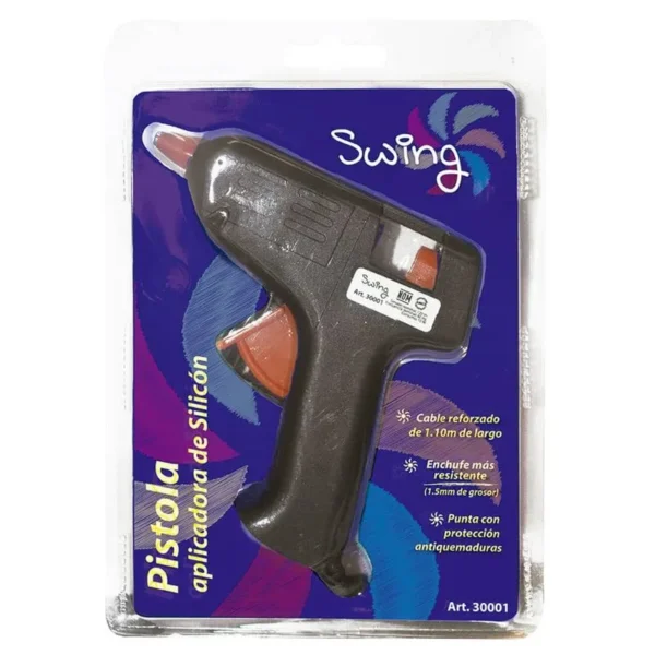 Pistola de Silicón Negra Blíster Swing