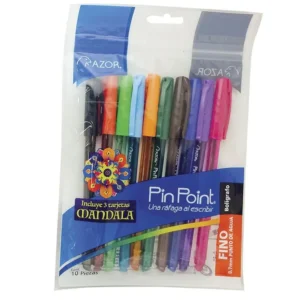 Boligrafo Punta Fina Fashion Con Mandala 10pzas