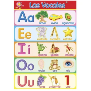 Poster Didáctico de Cartón Vocales 70x50cm