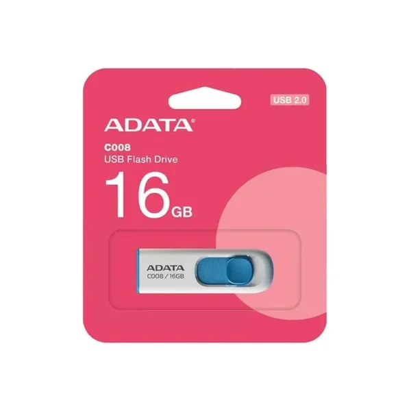 Memoria USB de 16 GB Blanco con Azul Adata